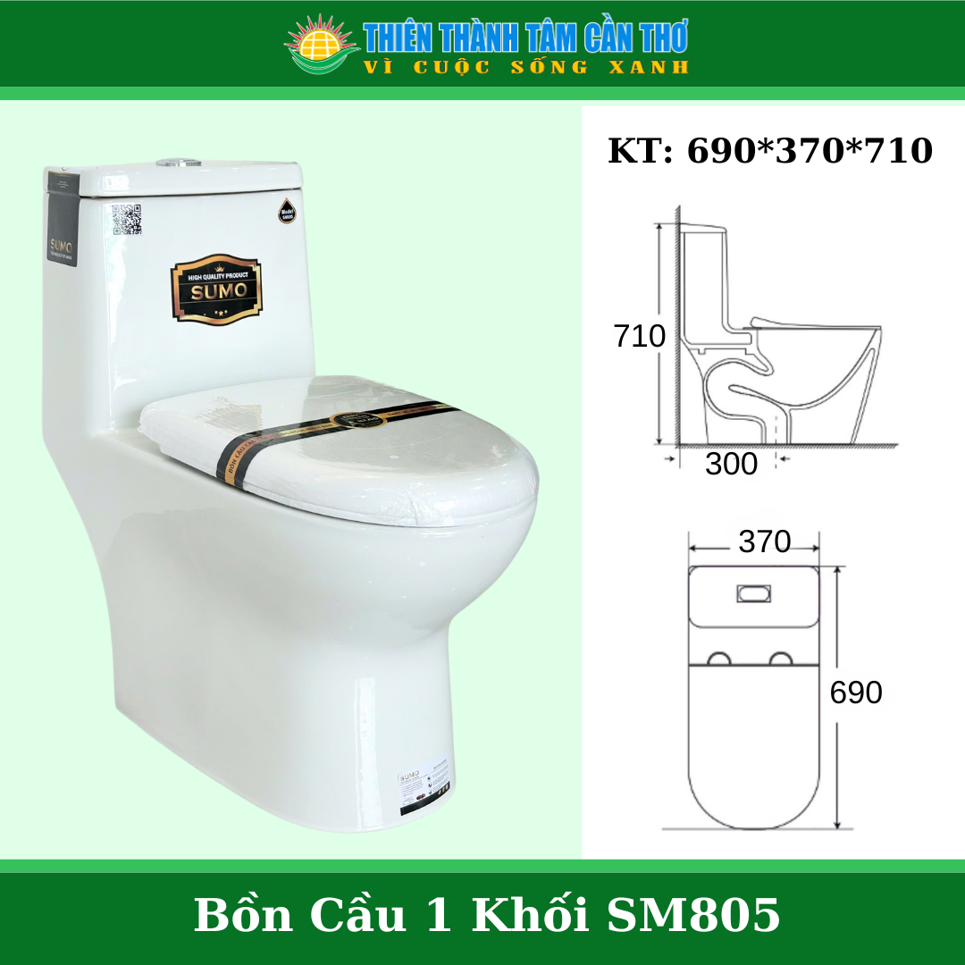 Bàn cầu 1 khối Sumo SM805